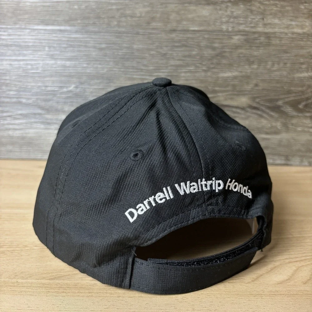 Honda Hat Cap Strap Back Black Embroidered Dealer Promo Mens Darrell Waltrip